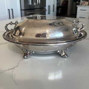 Rare! Vintage Reed & Barton 5605 Regent Silver Plated Serving Dish Tureen Warmer